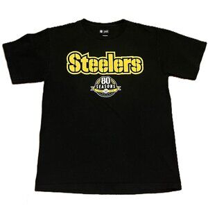Pittsburgh Steelers Black "80 Seasons" T-Shirt Medium Cotton